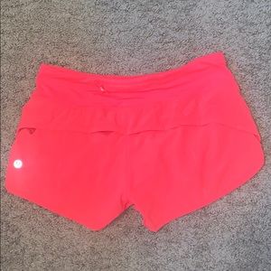 pink lululemon speed up shorts